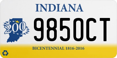 IN license plate 985OCT