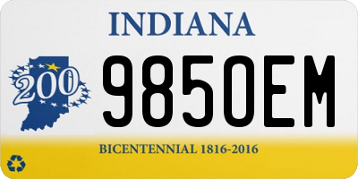 IN license plate 985OEM