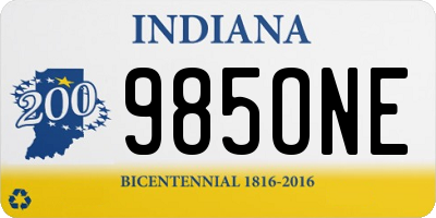 IN license plate 985ONE