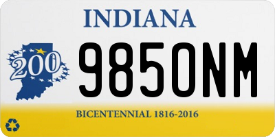 IN license plate 985ONM