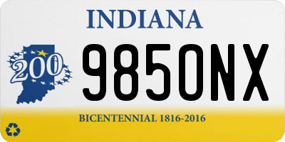 IN license plate 985ONX