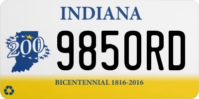 IN license plate 985ORD