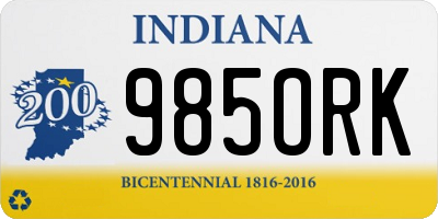 IN license plate 985ORK