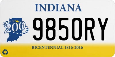 IN license plate 985ORY