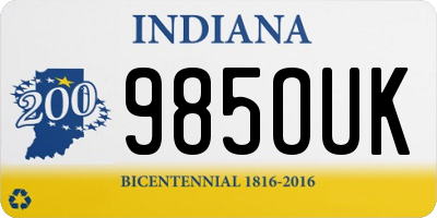 IN license plate 985OUK