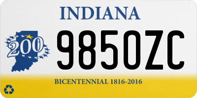 IN license plate 985OZC