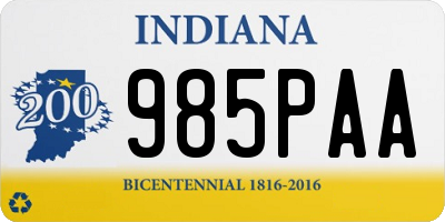 IN license plate 985PAA