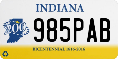 IN license plate 985PAB