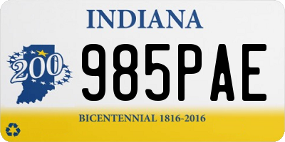 IN license plate 985PAE
