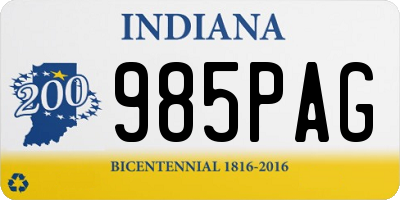 IN license plate 985PAG