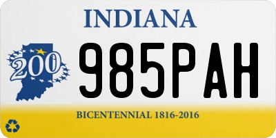 IN license plate 985PAH