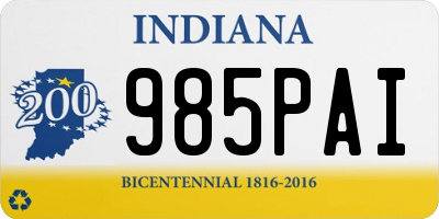 IN license plate 985PAI