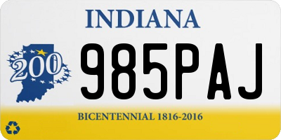 IN license plate 985PAJ