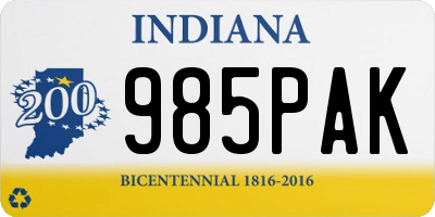 IN license plate 985PAK