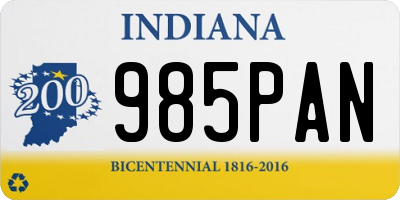 IN license plate 985PAN