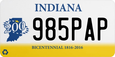 IN license plate 985PAP