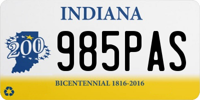 IN license plate 985PAS