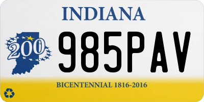 IN license plate 985PAV