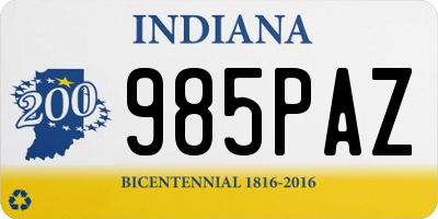 IN license plate 985PAZ