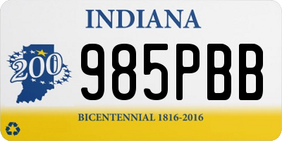 IN license plate 985PBB