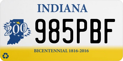 IN license plate 985PBF