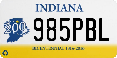 IN license plate 985PBL