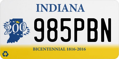IN license plate 985PBN