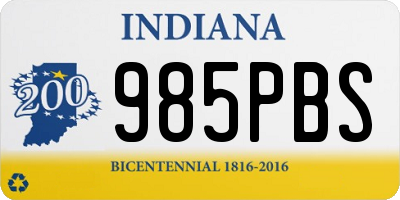 IN license plate 985PBS