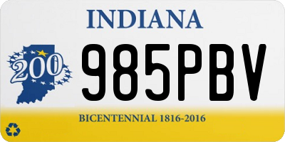 IN license plate 985PBV