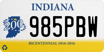 IN license plate 985PBW