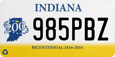 IN license plate 985PBZ