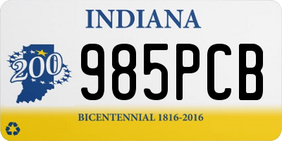 IN license plate 985PCB