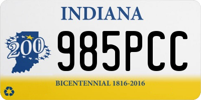 IN license plate 985PCC