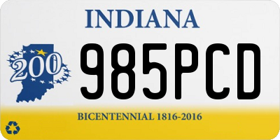 IN license plate 985PCD