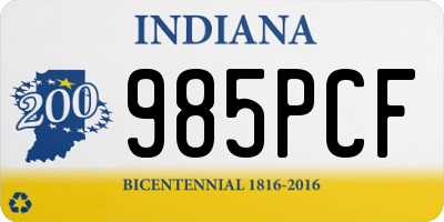 IN license plate 985PCF
