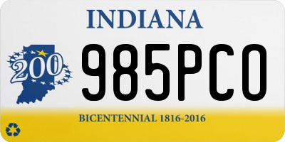 IN license plate 985PCO