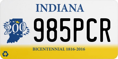 IN license plate 985PCR