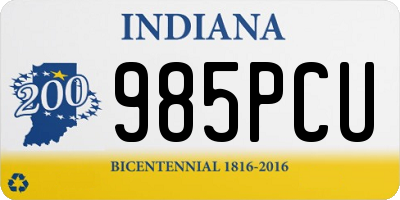 IN license plate 985PCU