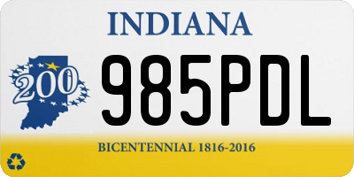 IN license plate 985PDL