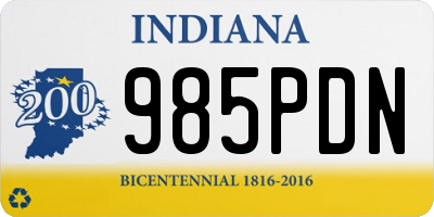 IN license plate 985PDN