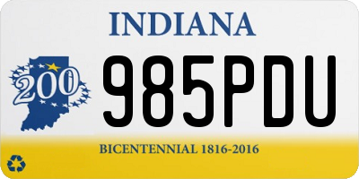 IN license plate 985PDU