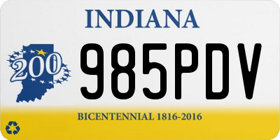 IN license plate 985PDV