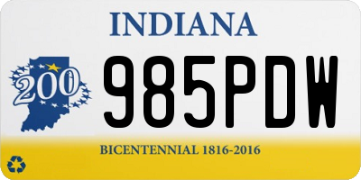 IN license plate 985PDW