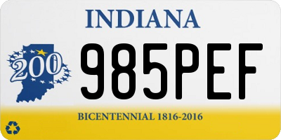 IN license plate 985PEF