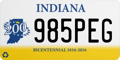 IN license plate 985PEG