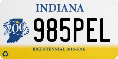 IN license plate 985PEL