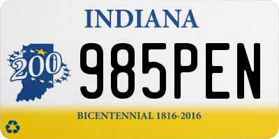 IN license plate 985PEN
