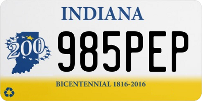 IN license plate 985PEP