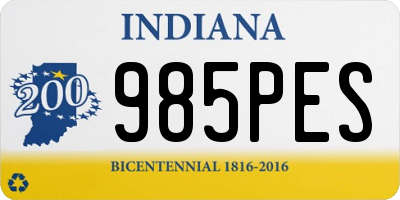 IN license plate 985PES