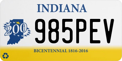 IN license plate 985PEV